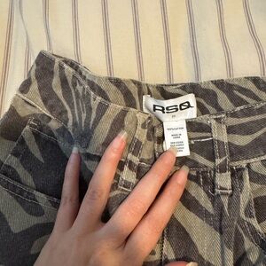 RSQ Black and Gray Patterned Jeans